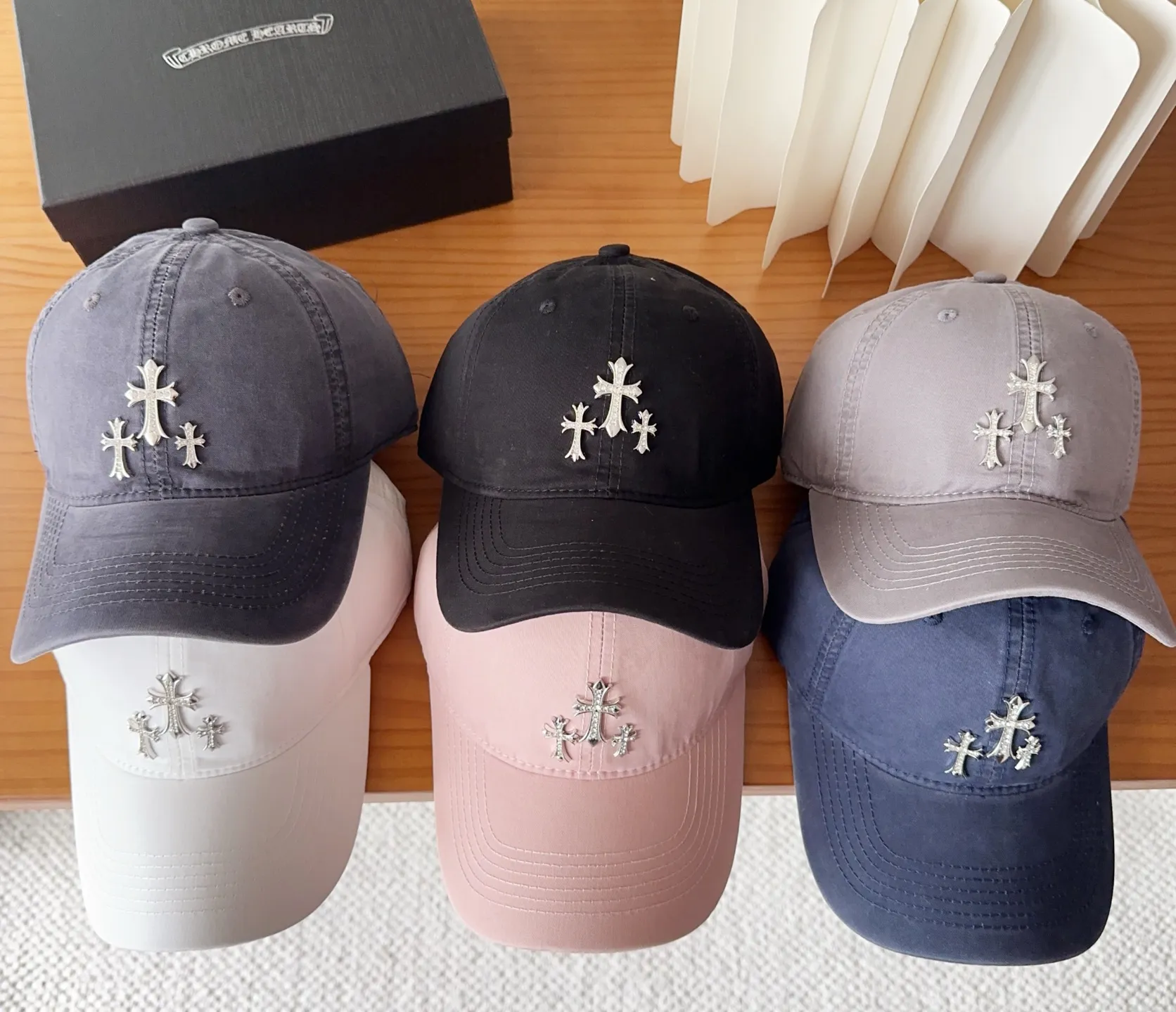 💰60 Chrome Hearts💓Early autumn Korean style fashionable retro washed baseball cap🧢peaked cap